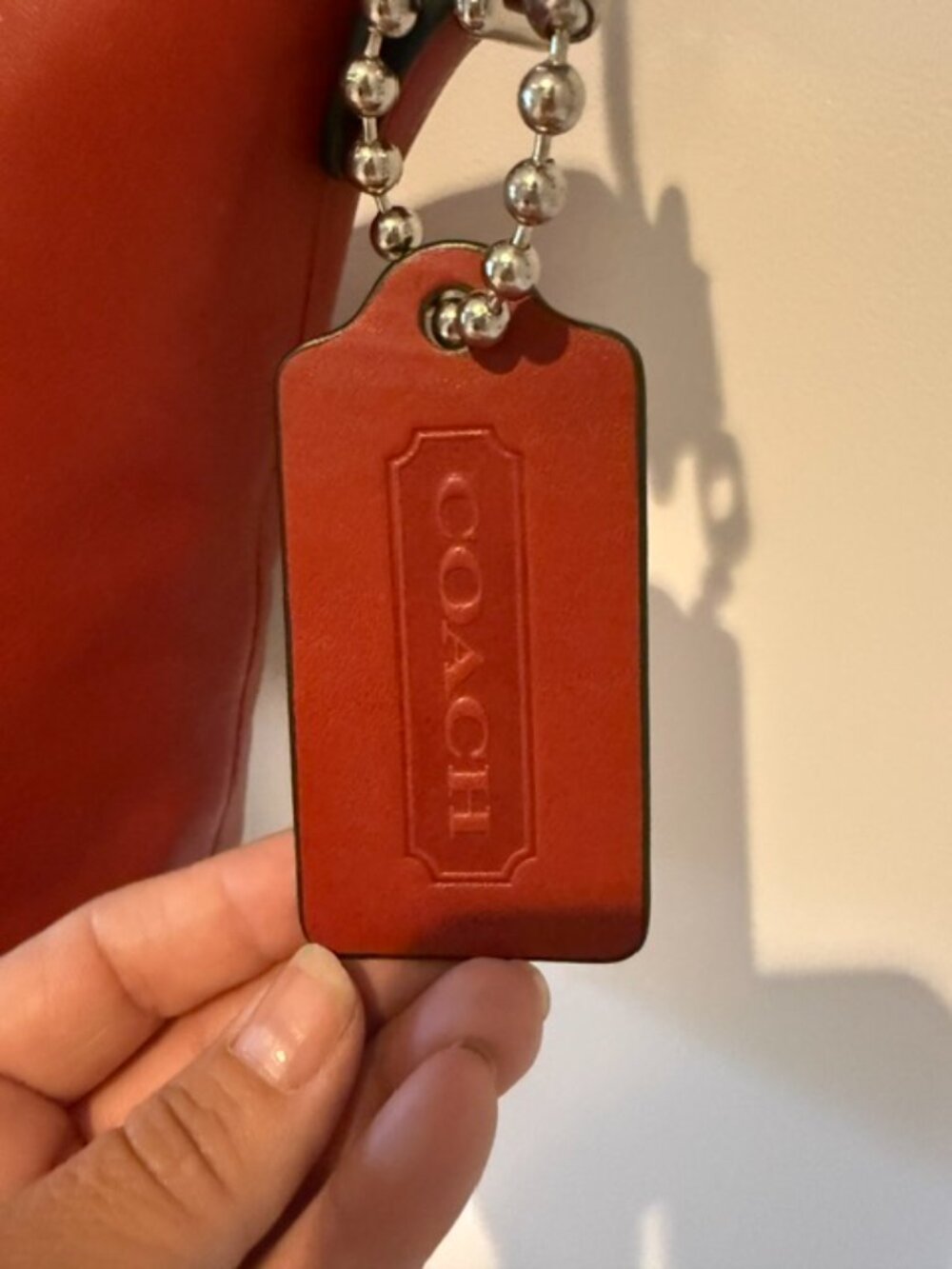 Coach Bleecker 32281 Reddish Orange Leather Mini Duffle Crossbody - Picture 9 of 10